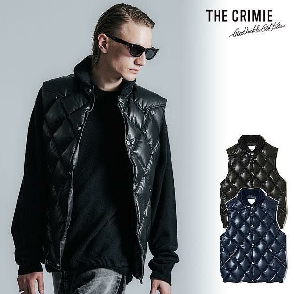 CRIMIE クライミー DIAMOND QUILT LAMB LEATHER DOWN VEST