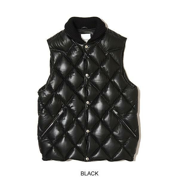 CRIMIE クライミー DIAMOND QUILT LAMB LEATHER DOWN VEST