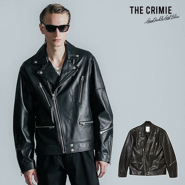 crimie クライミー レザージャケット 牛革 美品 XL CRIMIE（クライミー） 革ジャン ライダース W BIKER SPANISH LAMB
