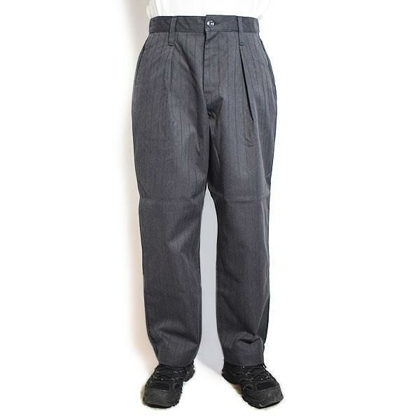 CALEE キャリー PINSTRIPE TUCK WIDE SLACKS