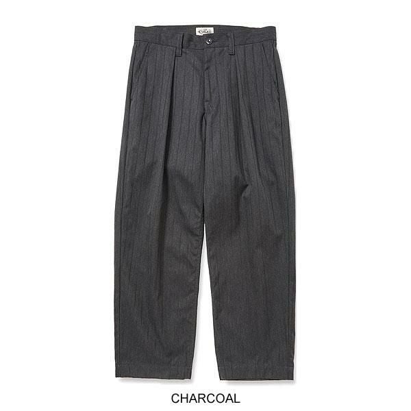 CALEE キャリー PINSTRIPE TUCK WIDE SLACKS