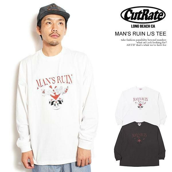 CUTRATE カットレイト MAN'S RUIN DROPSHOULDER L/S TEE