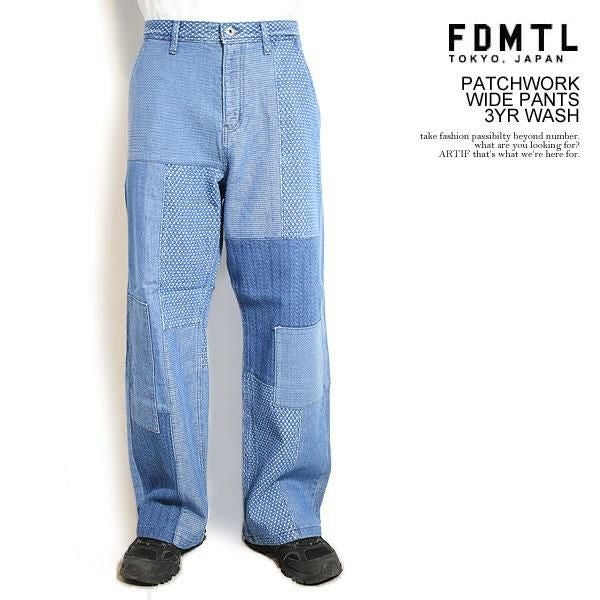 FDMTL×JAM  MADE コラボジーンズ W34L32 FDMTL Distressed Patchwork Selvedge Jeans (Regular Straight