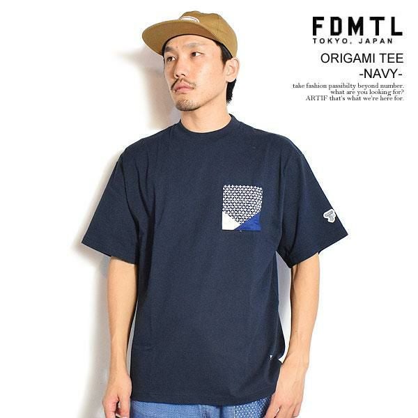 FDMTL ファンダメンタル ORIGAMI TEE -NAVY-
