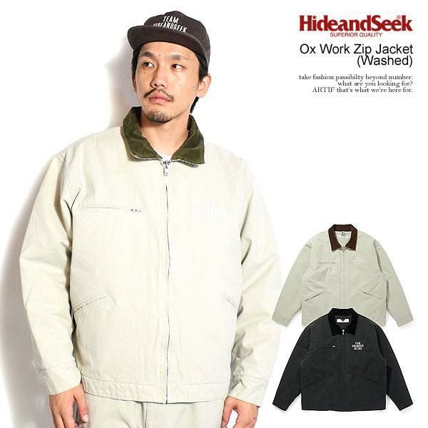 HIDE AND SEEK ハイドアンドシーク Ox Work Zip Jacket (Washed)