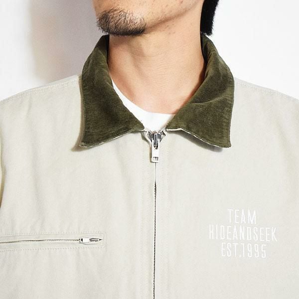 HIDE AND SEEK ハイドアンドシーク Ox Work Zip Jacket (Washed)