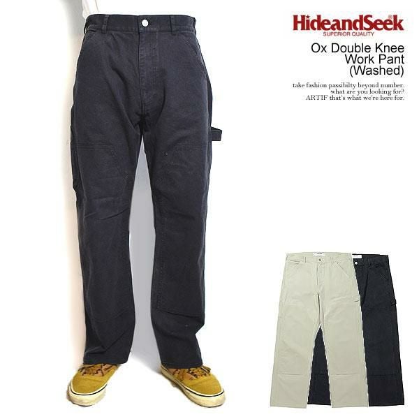 パンツ Hide and SeekOXDoubleKneeWork PantWashed HIDE AND SEEK ハイドアンドシーク Ox Double Knee Work Pant (Washed)