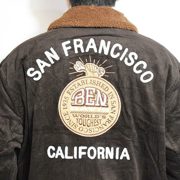 BEN DAVIS ベンデイビス REMOVAL BOA COLLAR CORD JACKET -BROWN-