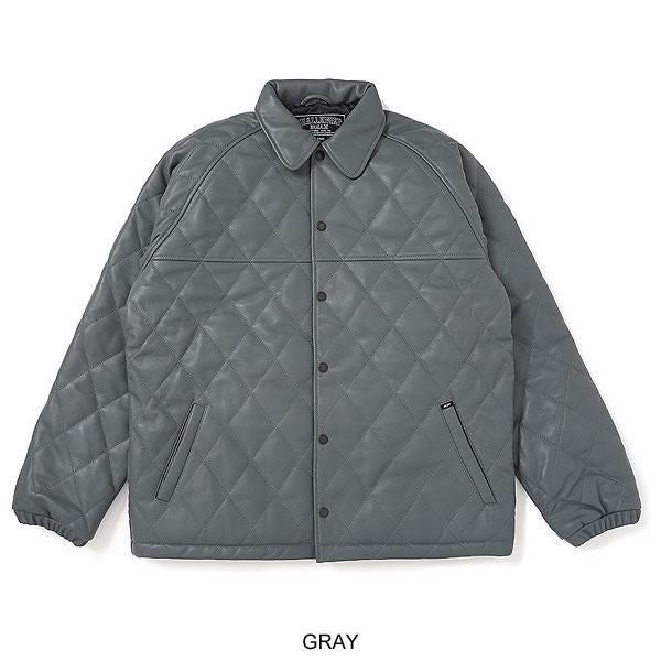 チャレンジャー　キルティング　レザージャケット(GRAY) CHALLENGER チャレンジャー QUILTING LEATHER JACKET