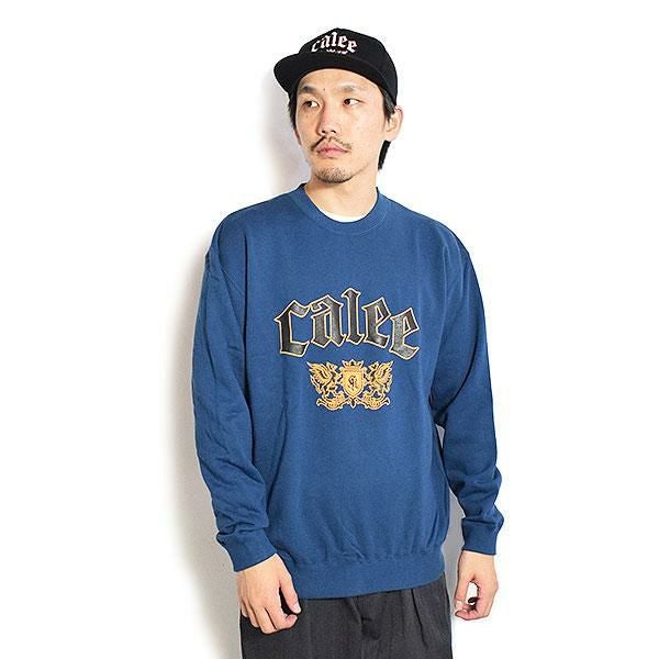 CALEE キャリー EMBLEM LOGO CREW NECK SW