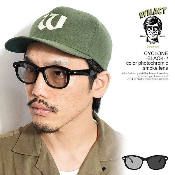 EVILACT EYEWEAR イーブルアクト アイウェア CYCLONE -BLACK- / color