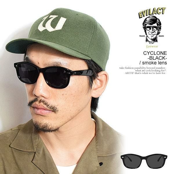 EVILACT EYEWEAR イーブルアクト アイウェア CYCLONE -BLACK- / smoke lens