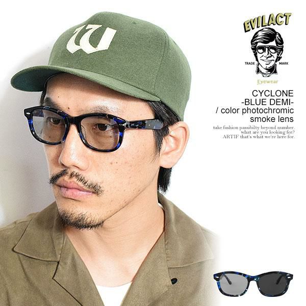 EVILACT EYEWEAR イーブルアクト アイウェア CYCLONE -BLUE DEMI