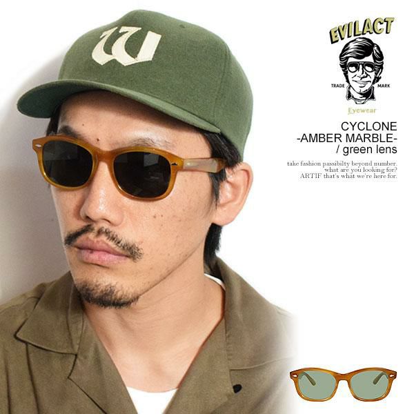 イーブルアクト　サイクロン EVILACT EYEWEAR イーブルアクト アイウェア CYCLONE -AMBER MARBLE