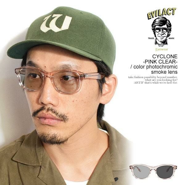 EVILACT EYEWEAR イーブルアクト アイウェア CYCLONE -PINK CLEAR