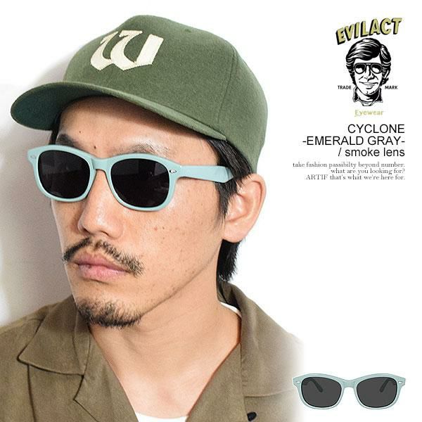 EVILACT EYEWEAR イーブルアクト アイウェア CYCLONE -EMERALD GRAY