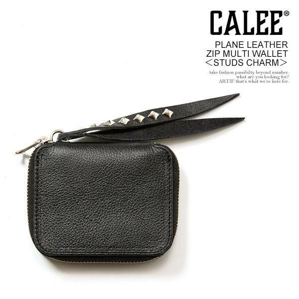 CALEE ウォレット CALEE キャリー PLANE LEATHER ZIP MULTI WALLET -STUDS CHARM-