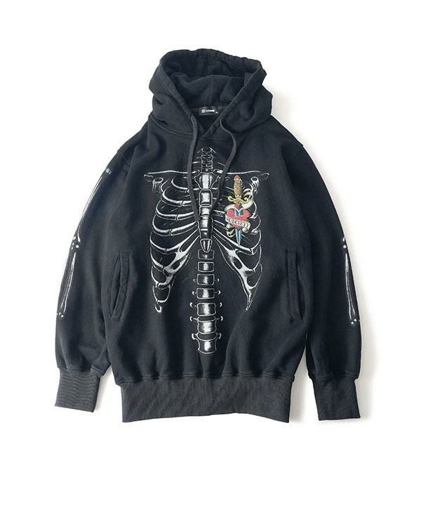 SUBCIETY サブサエティ Skelton hoodie