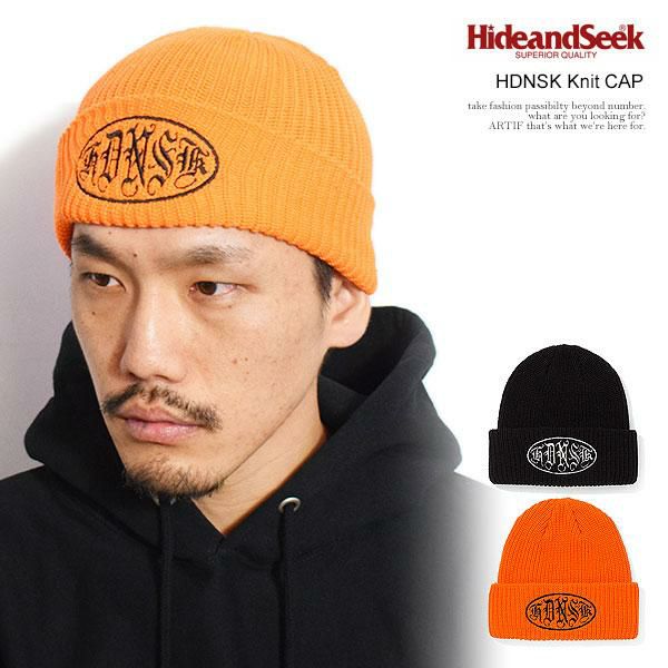 Hide and Seek ブラック ニット帽 HIDE AND SEEK - HIDE AND SEEK ハイドアンドシーク ニットキャップ