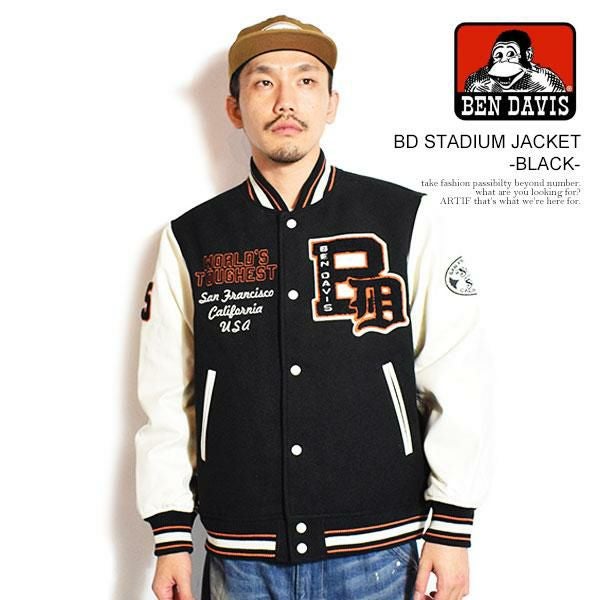 BEN DAVIS/ベンデイビス BD STADIUM JACKET BEN DAVIS ベンデイビス BD STADIUM JACKET -BLACK-