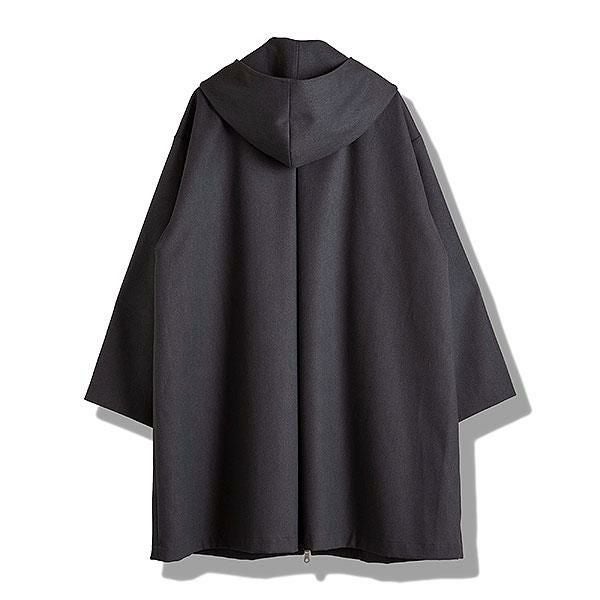 NO ID. BLACK ノーアイディー フーデッドBIGハーフコート