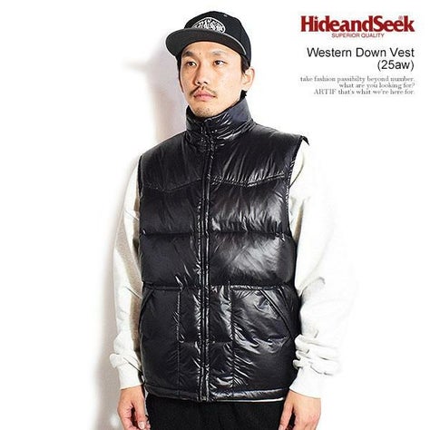 HIDE AND SEEK ハイドアンドシーク Western Down Vest (25aw)