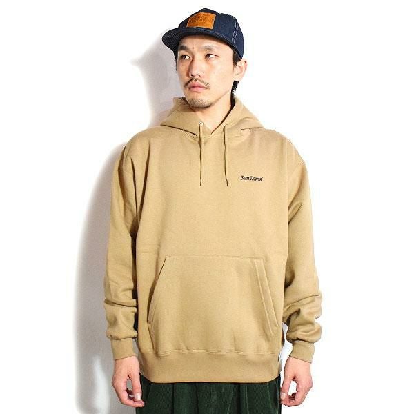 BEN DAVIS ベンデイビス BD LABEL EMB HOODIE -L.BROWN-
