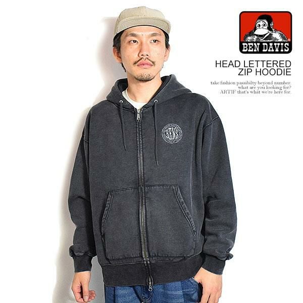 BEN DAVIS ベンデイビス HEAD LETTERED ZIP HOODIE