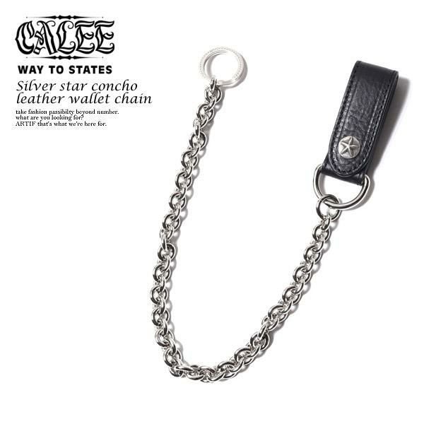 CALEE キャリー SILVER STAR CONCHO LEATHER WALLET CHAIN CL-25AW028LE