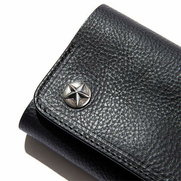 CALEE キャリー SILVER STAR CONCHO FLAP LEATHER HALF WALLET CL