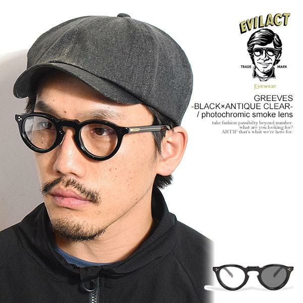 EVILACT EYEWEAR イーブルアクト アイウェア GREEVES -BLACK×ANTIQUE