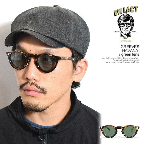 EVILACT EYEWEAR イーブルアクト アイウェア GREEVES -HAVANA- / green