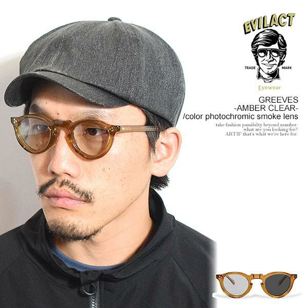 EVILACT EYEWEAR イーブルアクト アイウェア GREEVES -AMBER CLEAR