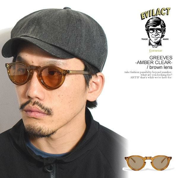 EVILACT EYEWEAR イーブルアクト アイウェア GREEVES -AMBER CLEAR
