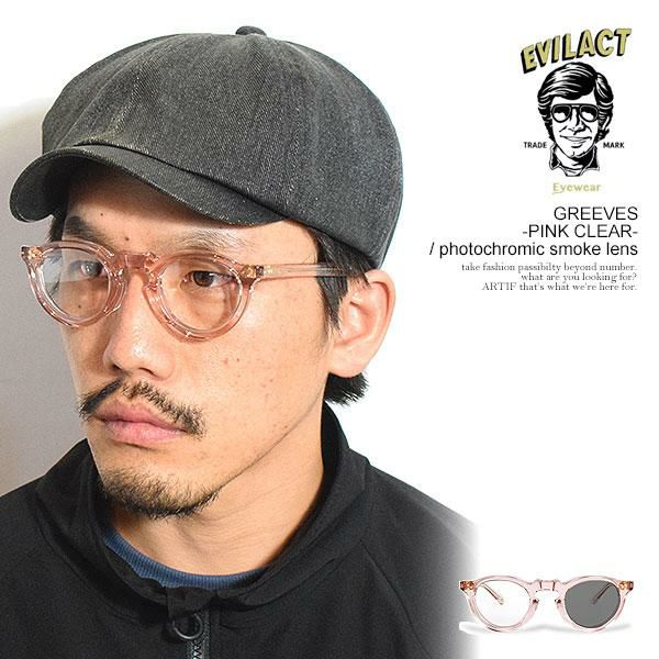 EVILACT EYEWEAR イーブルアクト アイウェア GREEVES -PINK CLEAR