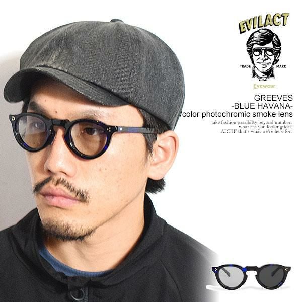 EVILACT GREEVES イーブルアクト EVILACT EYEWEAR イーブルアクト アイウェア GREEVES -BLUE HAVANA