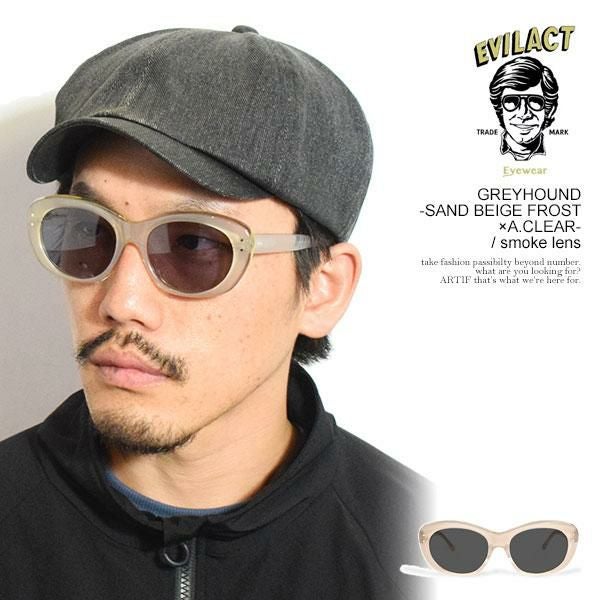 Evilact Eyewear GREYHOUND サングラス GREYHOUND amber marble / green lens | EVILACT (イーブルアクト