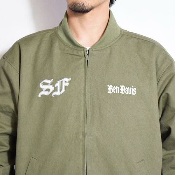 BEN DAVIS ベンデイビス MECHANIC EMB RIBBED JACKET -KHAKI-