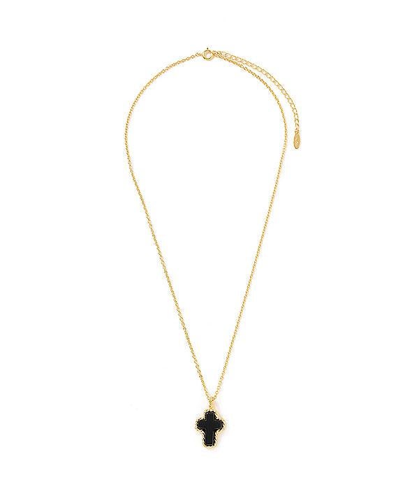 CRIMIE クライミー STONE CROSS SILVER NECKLACE 24KDP