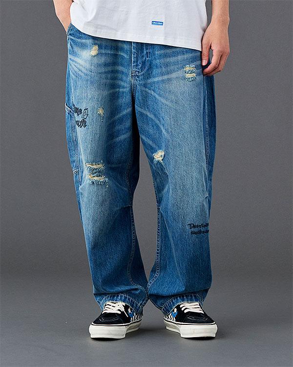 Liberaiders リベレイダース DAMAGED DENIM SARROUEL PANTS | ARTIF
