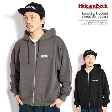 HIDE AND SEEK ハイドアンドシーク Logo Zip Hooded Sweat Shirt(26ss)
