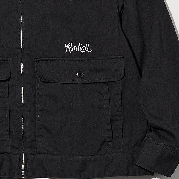RADIALL刺繍ロゴ付きウールボンバージャケット　ブラック　M RADIALL リバーシブルボアブルゾン TETON 22AW メンズ SIZE M