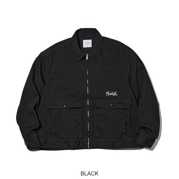 RADIALL刺繍ロゴ付きウールボンバージャケット　ブラック　M RADIALL ラディアル MOTIVE - ZIP UP JACKET