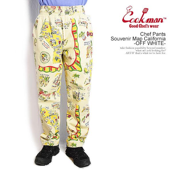 COOKMAN クックマン Chef Pants Souvenir Map California -OFF WHITE