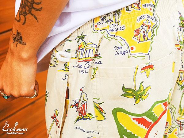 COOKMAN クックマン Chef Pants Souvenir Map California -OFF WHITE
