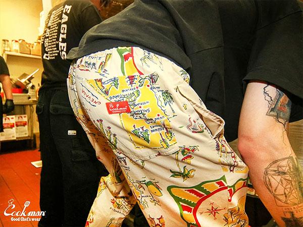 キッコーマン シェフデザイン看板 COOKMAN クックマン Chef Pants Souvenir Map California -OFF WHITE