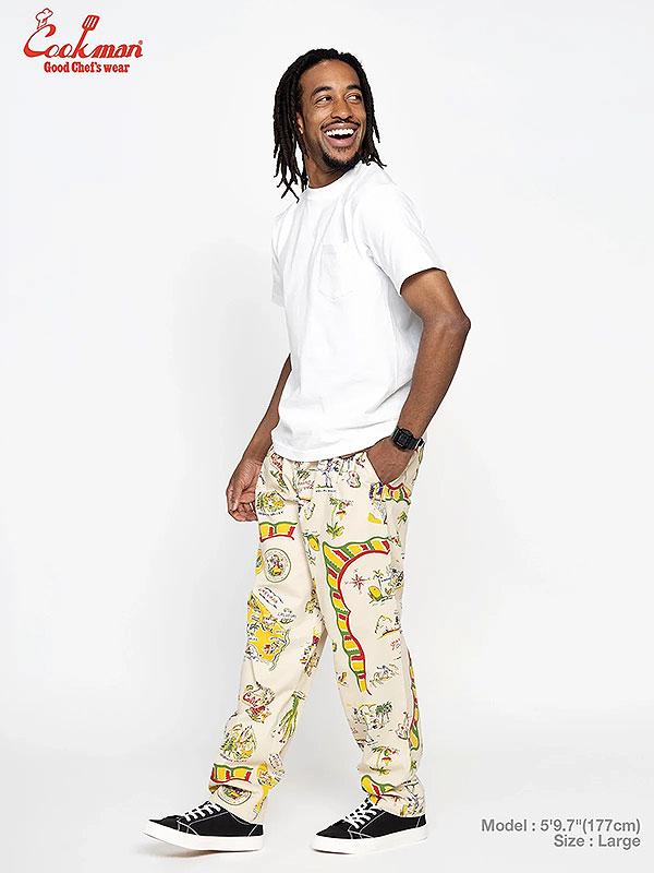 COOKMAN クックマン Chef Pants Souvenir Map California -OFF WHITE