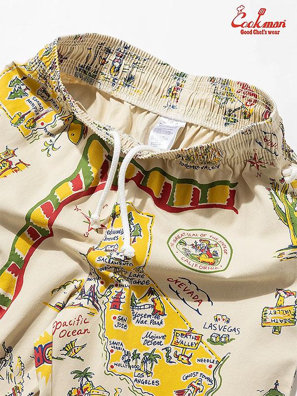 COOKMAN クックマン Chef Pants Souvenir Map California -OFF WHITE