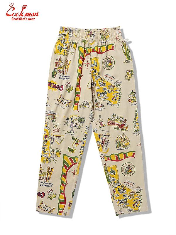 COOKMAN クックマン Chef Pants Souvenir Map California -OFF WHITE