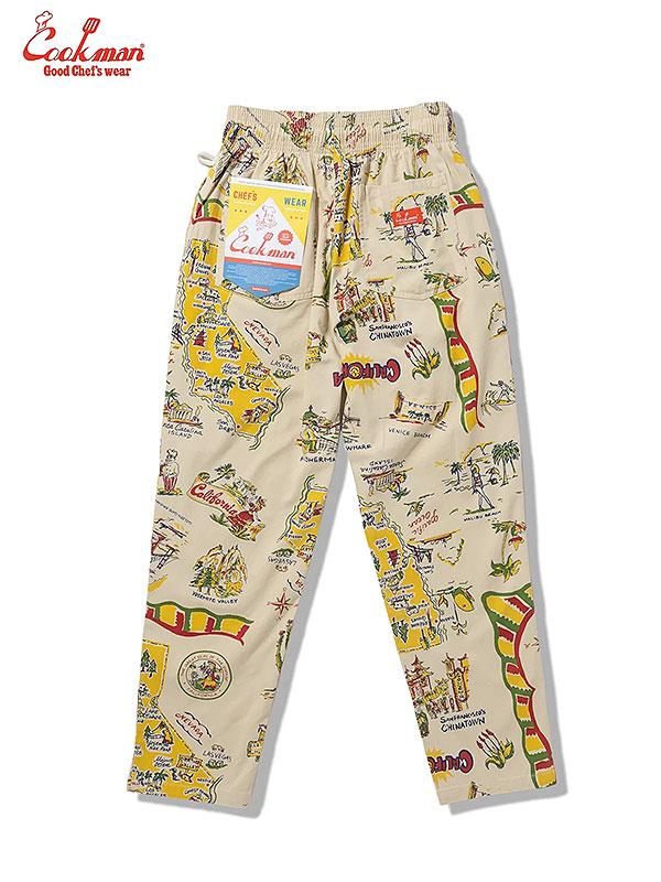 COOKMAN クックマン Chef Pants Souvenir Map California -OFF WHITE